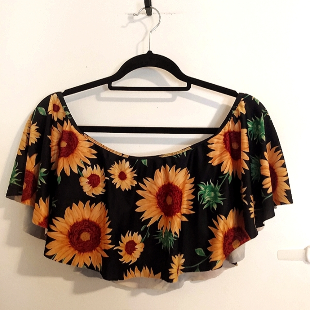 Unbranded Black Sunflower Swimsuit Top